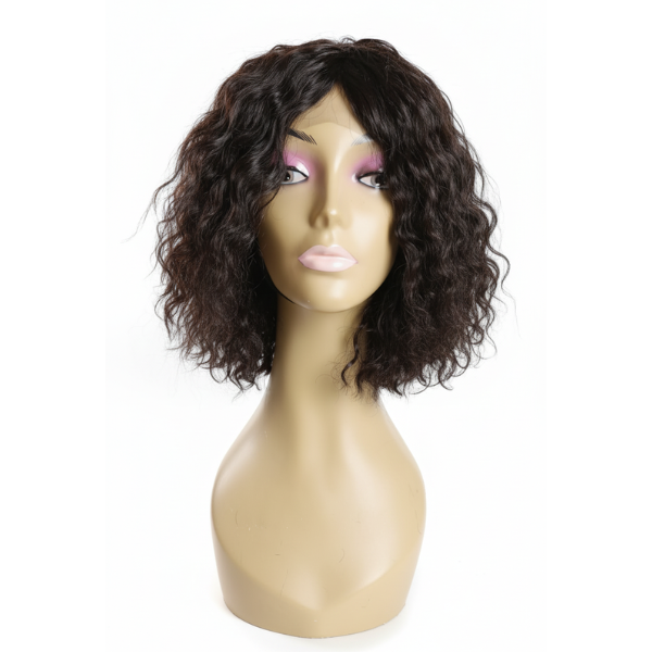 100% Cheveux humain, Perruque coupe frisée